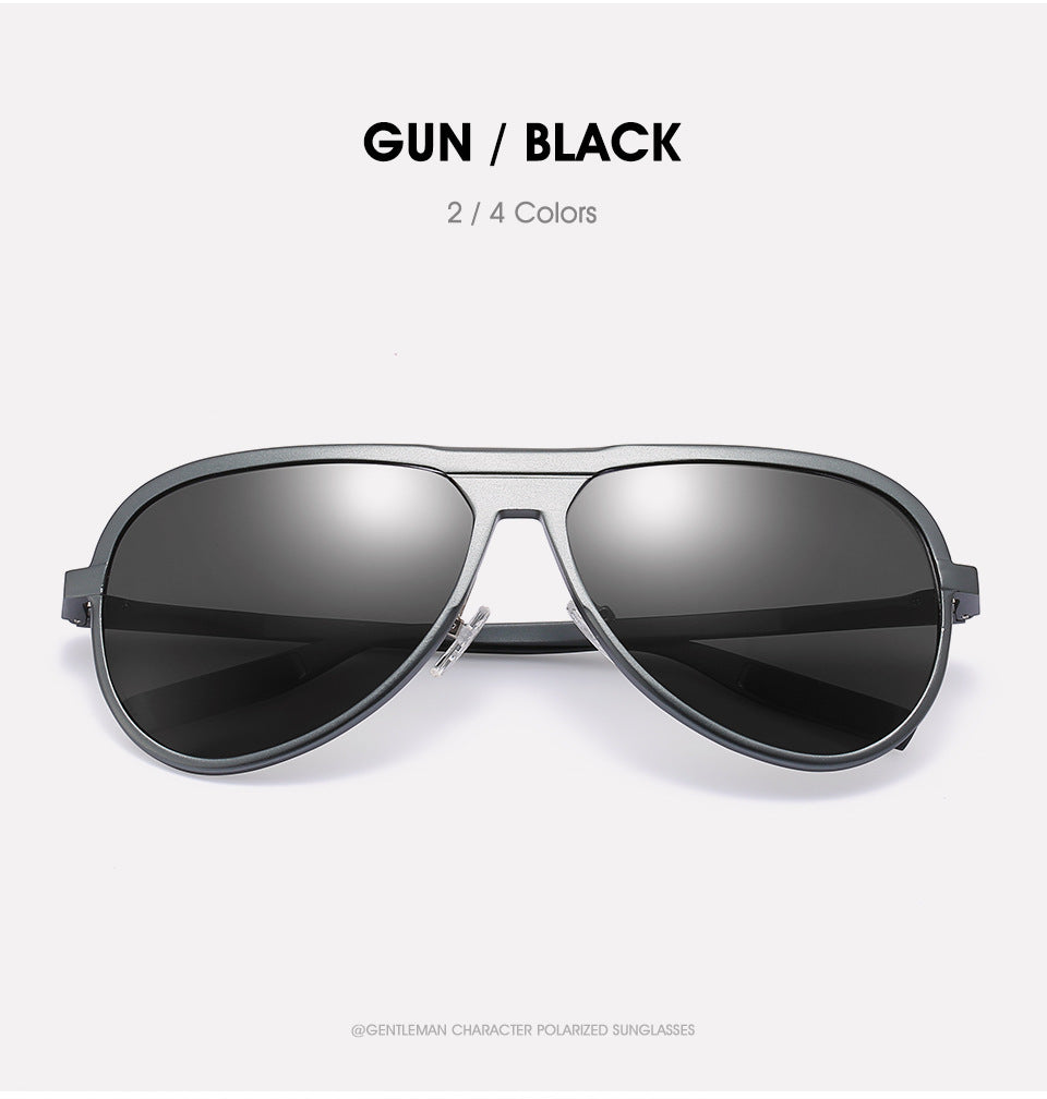 Hdcrafter Men's Full Rim Aluminum Magnesium Round Frame Polarized Sunglasses G9828 Sunglasses HdCrafter Sunglasses