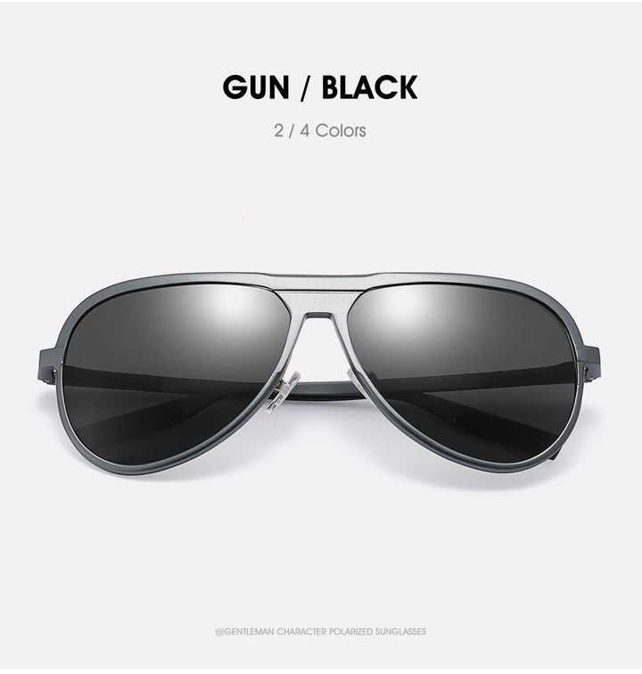 Hdcrafter Men's Full Rim Aluminum Magnesium Round Frame Polarized Sunglasses G9828 Sunglasses HdCrafter Sunglasses