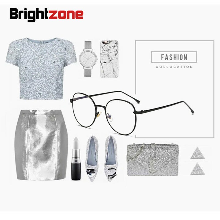 Brightzone Unisex Full Rim Round Aluminum Eyeglasses 26g Full Rim Brightzone
