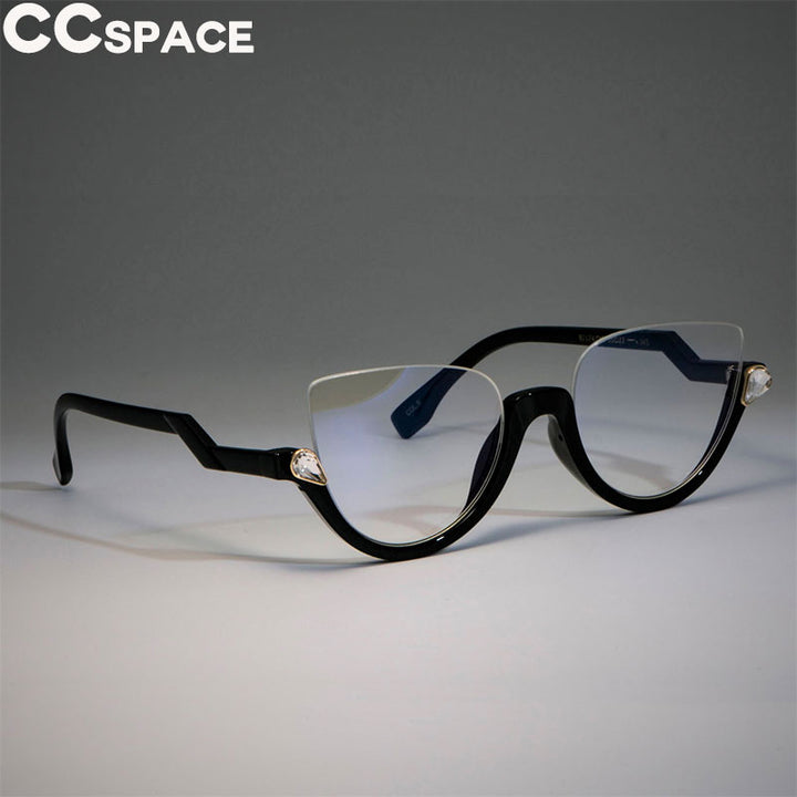 CCspace Women's Semi Rim Cat Eye Resin Frame Eyeglasses 45159 Semi Rim CCspace