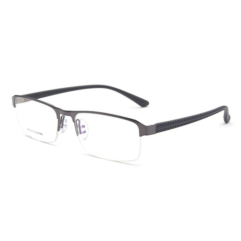 Reven Jate Men's Semi Rim Square Alloy Eyeglasses P9165 Semi Rim Reven Jate