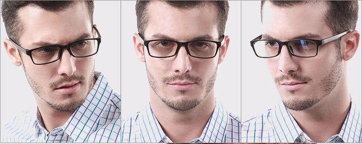 Reven Jate Unisex Full Rim Square Tr 90 Titanium Eyeglasses 1302 Full Rim Reven Jate