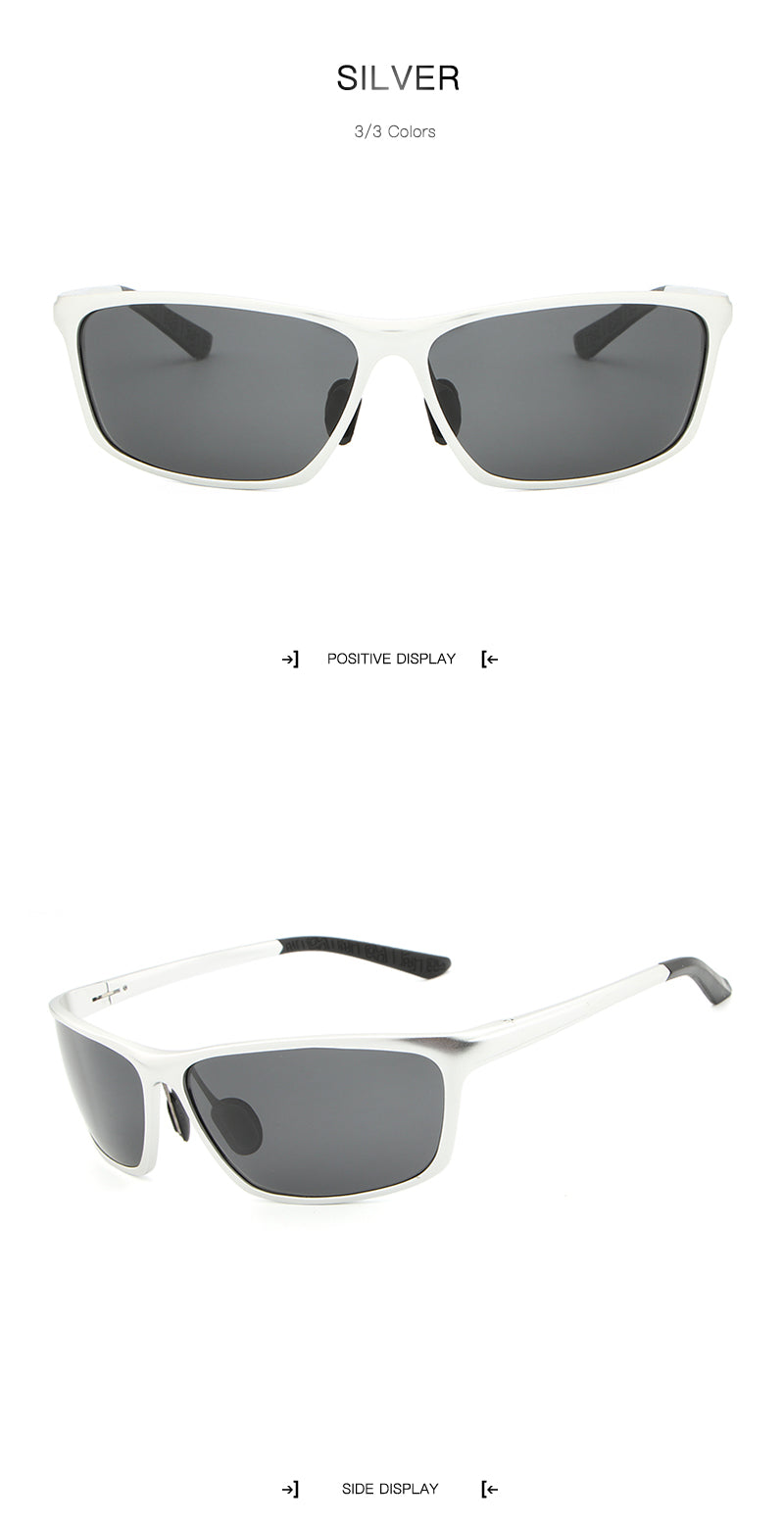 Hdcrafter Men's Full Rim Aluminum Magnesium Rectangle Frame Polarized Sunglasses L2179 Sunglasses HdCrafter Sunglasses