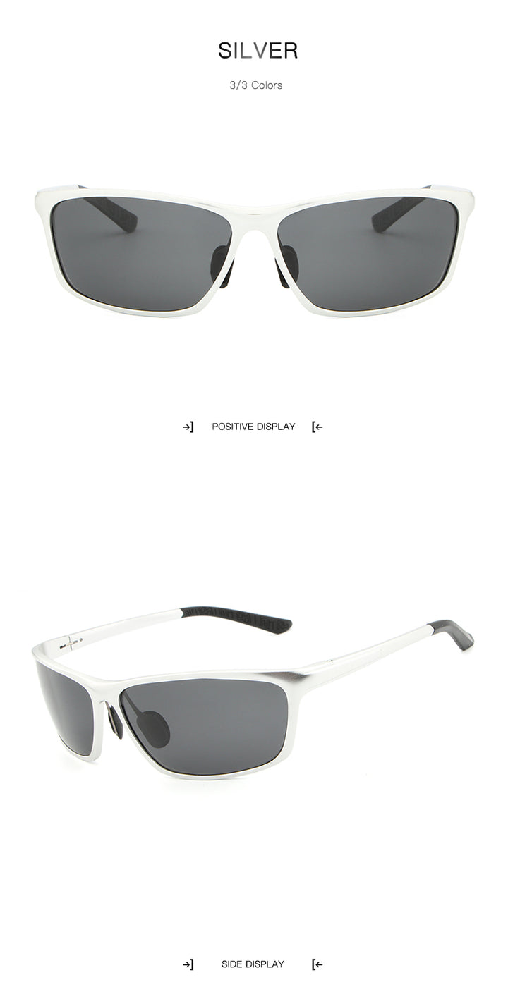 Hdcrafter Men's Full Rim Aluminum Magnesium Rectangle Frame Polarized Sunglasses L2179 Sunglasses HdCrafter Sunglasses
