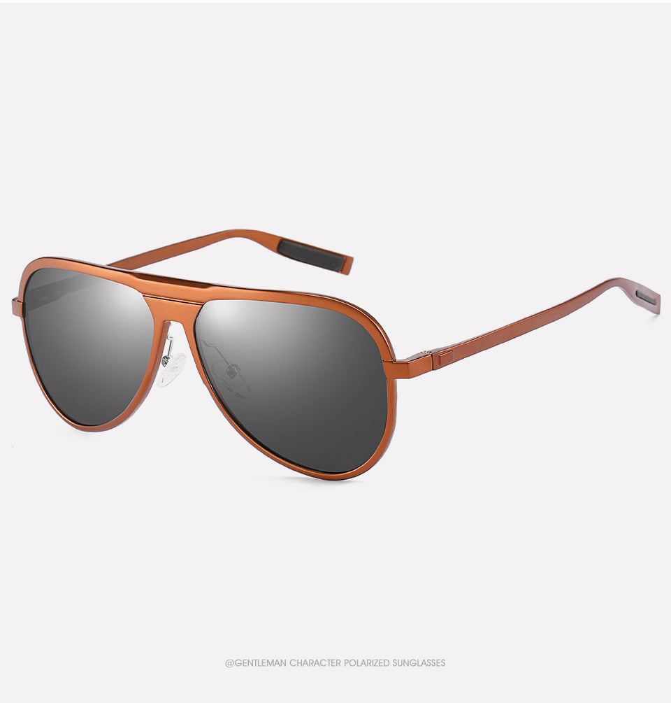 Hdcrafter Men's Full Rim Aluminum Magnesium Round Frame Polarized Sunglasses G9828 Sunglasses HdCrafter Sunglasses
