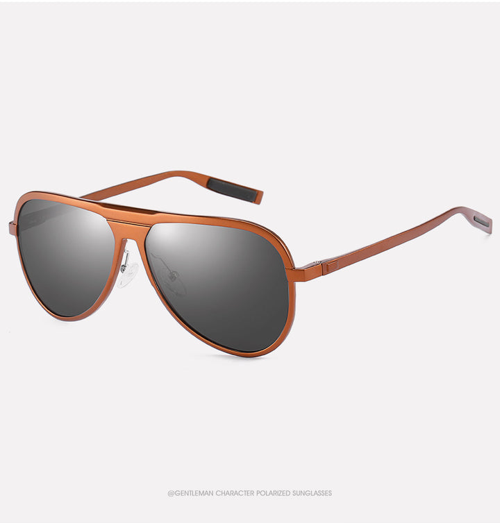 Hdcrafter Men's Full Rim Aluminum Magnesium Round Frame Polarized Sunglasses G9828 Sunglasses HdCrafter Sunglasses