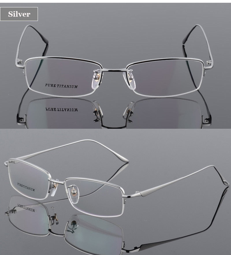 Hotochki Men's Semi Rim Titanium Frame Eyeglasses 8272 Semi Rim Hotochki
