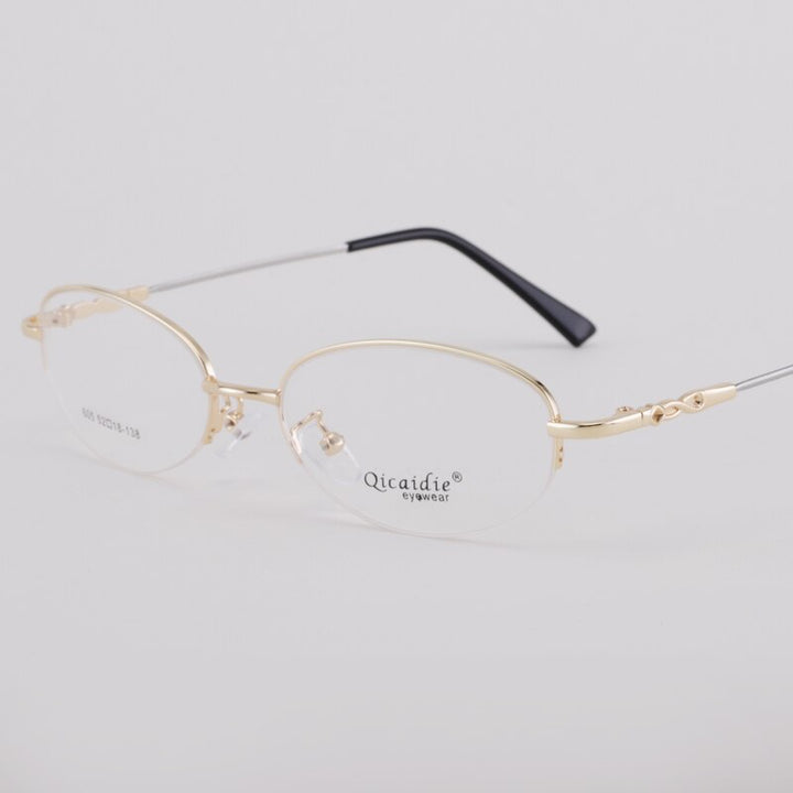 Women's Memory Alloy Semi Rim Frame Eyeglasses 605 Semi Rim Bclear