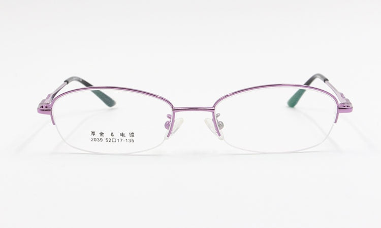 Women's Alloy Frame Semi Rim Eyeglasses 2039 Semi Rim Bclear