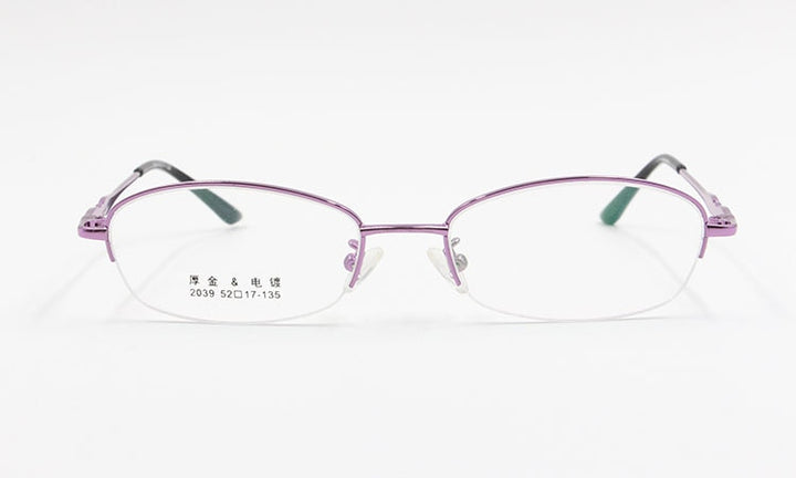 Women's Alloy Frame Semi Rim Eyeglasses 2039 Semi Rim Bclear