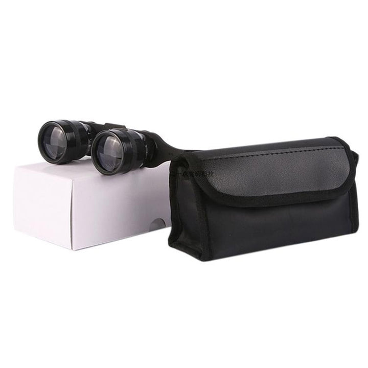 Leo Unisex Full Rim Round Metal Frame Adjustable Zoom In Polarized Hands Free Telescopic Binocular Eyeglasses T45 Full Rim Leo