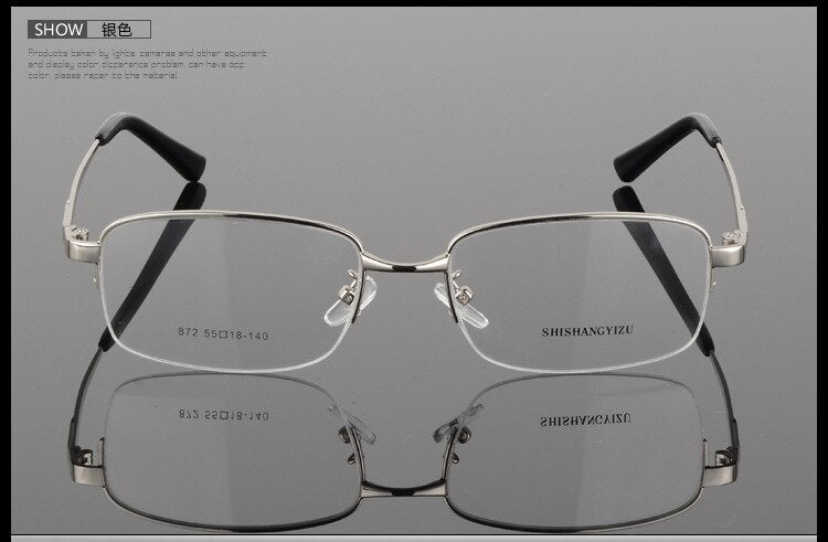 Bclear Men's Semi Rim Alloy Square Eyeglasses 872 Semi Rim Bclear