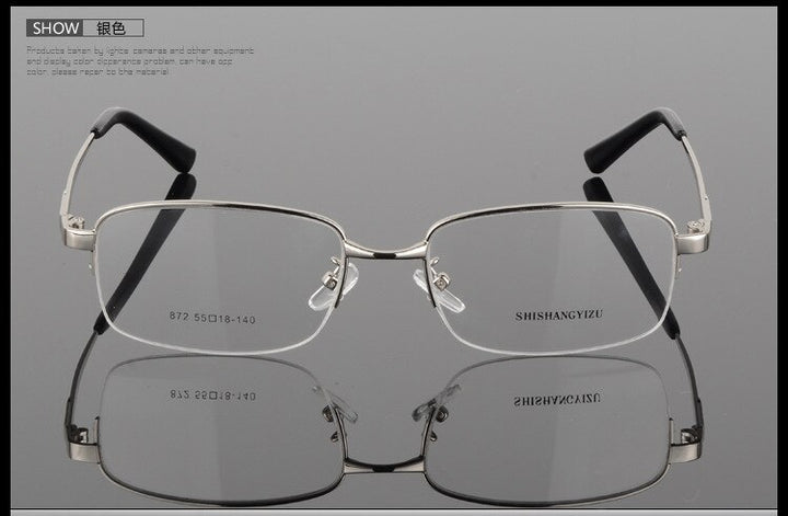 Bclear Men's Semi Rim Alloy Square Eyeglasses 872 Semi Rim Bclear