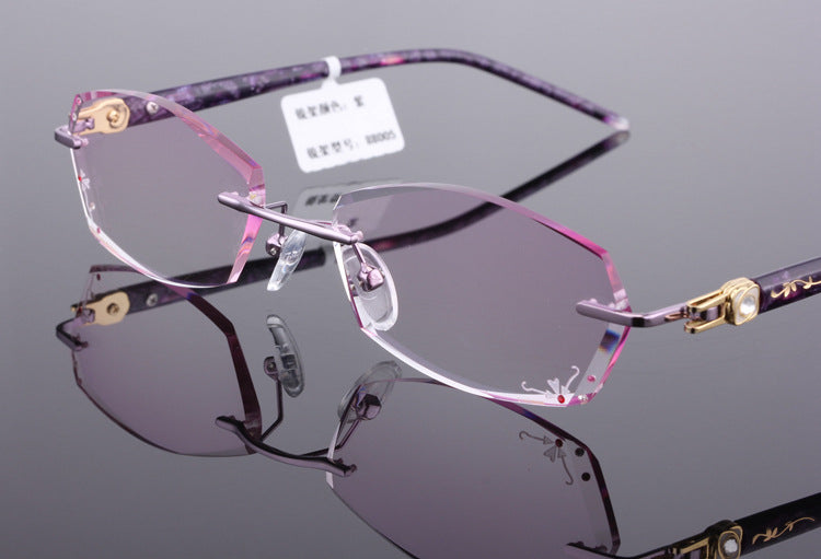 Reven Jate Unisex Rimless Rectangle Titanium Eyeglasses 88005 Rimless Reven Jate