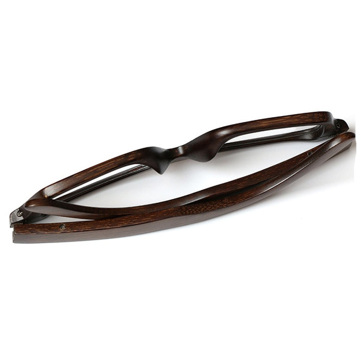 Hdcrafter Unisex Full Rim Square Bamboo Wood Frame Eyeglasses 56190 Full Rim Hdcrafter Eyeglasses