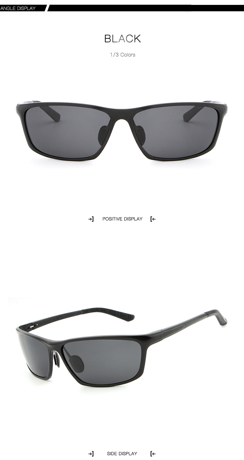 Hdcrafter Men's Full Rim Aluminum Magnesium Rectangle Frame Polarized Sunglasses L2179 Sunglasses HdCrafter Sunglasses