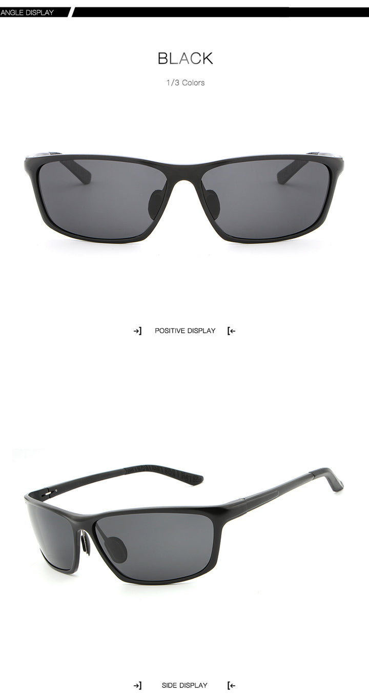 Hdcrafter Men's Full Rim Aluminum Magnesium Rectangle Frame Polarized Sunglasses L2179 Sunglasses HdCrafter Sunglasses