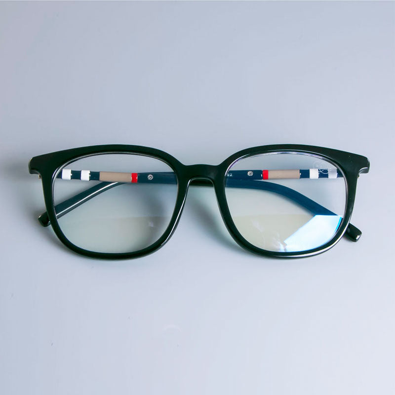 CCspace Unisex Full Rim Cat Eye Tr 90 Resin Frame Eyeglasses 47892 Full Rim CCspace C1 black clear