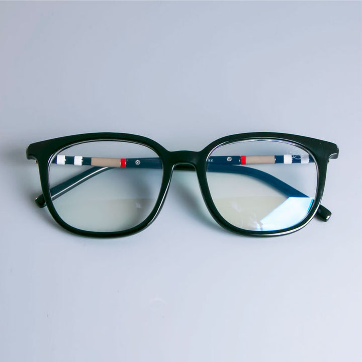 CCspace Unisex Full Rim Cat Eye Tr 90 Resin Frame Eyeglasses 47892 Full Rim CCspace C1 black clear
