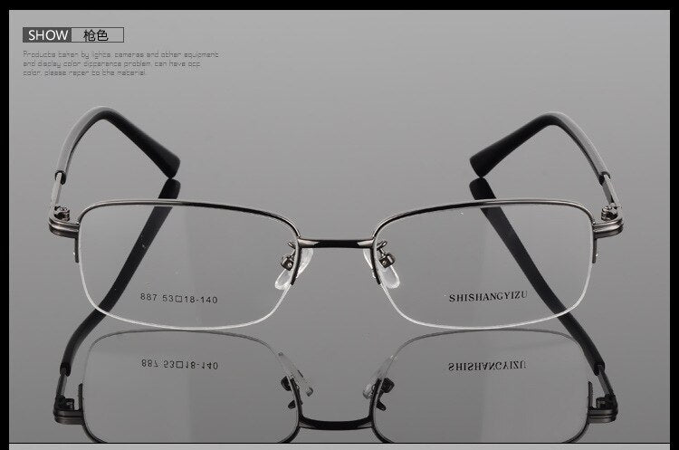 Bclear Men's Semi Rim Eyeglasses Alloy Square S887 Semi Rim Bclear