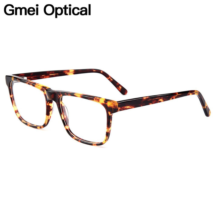 Gmei Unisex Eyeglasses Acetate Square Full Rim With Spring Hinges Yh6023 Full Rim Gmei Optical