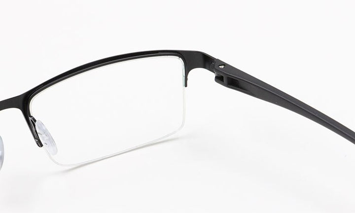 Men's Semi Rim Square Eyeglasses Titanium Alloy  9029 Semi Rim Bclear