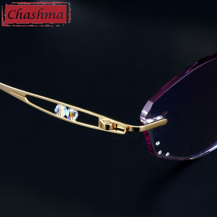 Chashma Women's Rimless Oval Titanium Eyeglasses 88010 Rimless Chashma