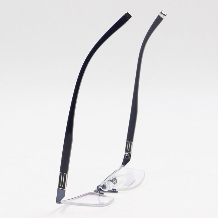 Bclear Men's Titanium Alloy Eyeglasses Semi-Rim Semi Rim Bclear