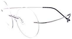 Chashma Ottica Unisex Rimless Round Titanium Eyeglasses 9613 Rimless Chashma Ottica Silver