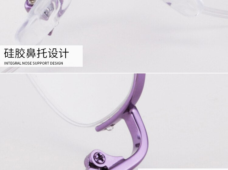 Women's Memory Alloy Semi Rim Frame Eyeglasses 605 Semi Rim Bclear