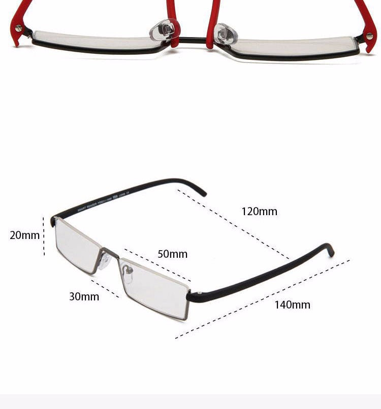 Reven Jate Unisex Semi Rim Rectangle Alloy Reading Glasses R131 Reading Glasses Reven Jate