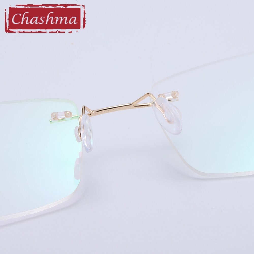 Chashma Men's Rimless Rectangular Titanium Eyeglasses 1189 Rimless Chashma