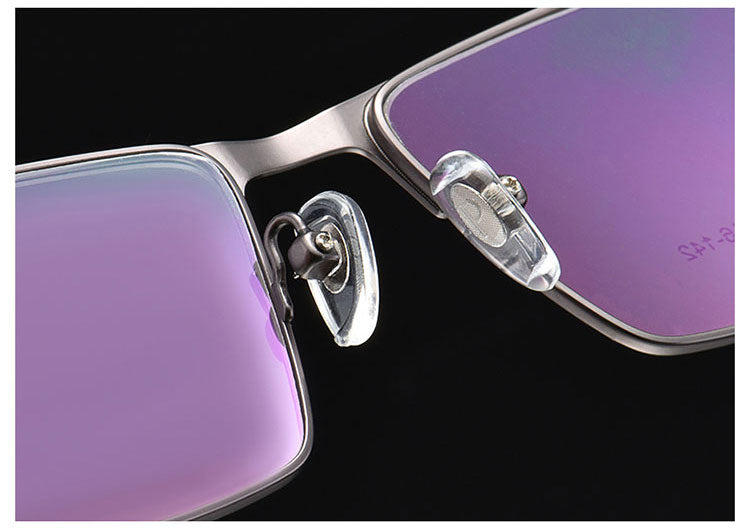 Hotochki Men's IP Electroplated Alloy Full/Semi Rim Frame Eyeglasses P9960 Semi Rim Hotochki
