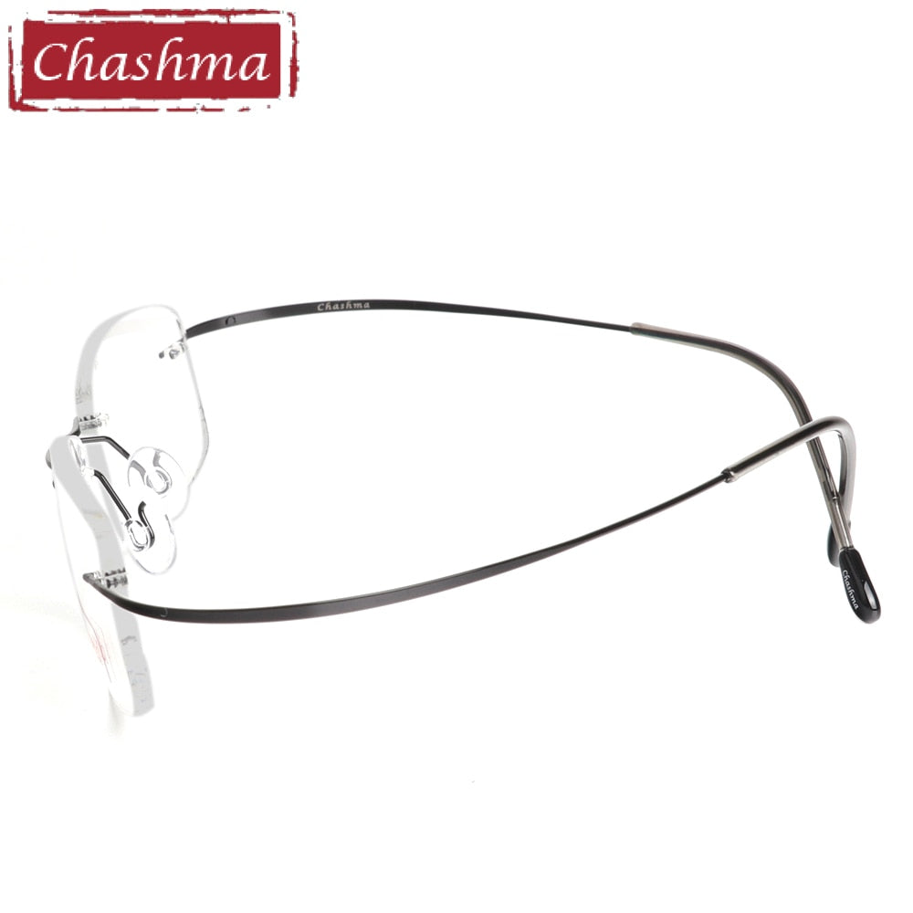 Chashma Ottica Unisex Rimless Rectangle Titanium Eyeglasses 6074 Rimless Chashma Ottica