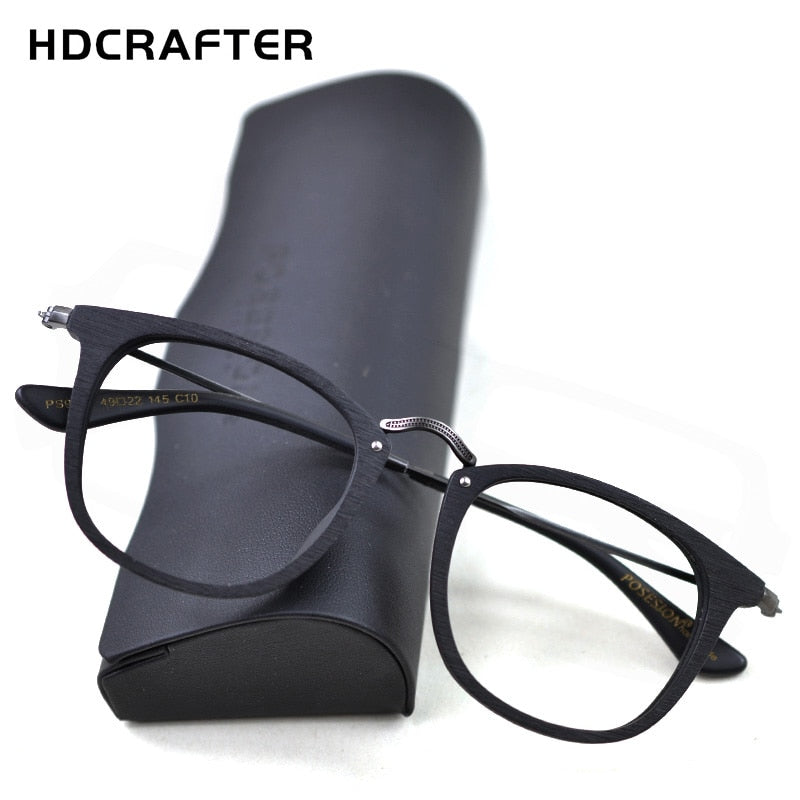 Hdcrafter Unisex Full Rim Round Metal Acetate Frame Eyeglasses Ps9121 Full Rim Hdcrafter Eyeglasses