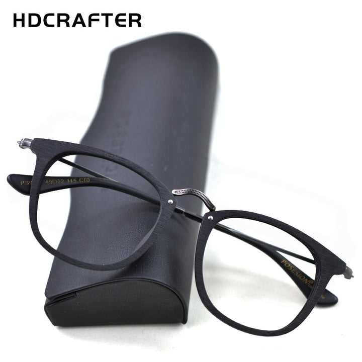 Hdcrafter Unisex Full Rim Round Metal Acetate Frame Eyeglasses Ps9121 Full Rim Hdcrafter Eyeglasses
