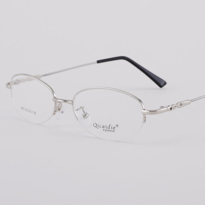 Women's Memory Alloy Semi Rim Frame Eyeglasses 605 Semi Rim Bclear