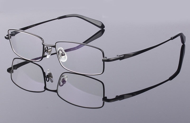 Hotony Men's Full Rim Square Titanium Alloy Frame Eyeglasses L9867 Full Rim Hotony