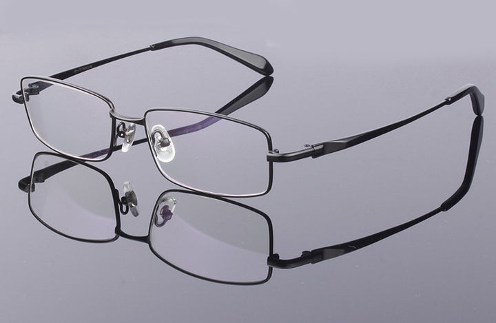 Hotony Men's Full Rim Square Titanium Alloy Frame Eyeglasses L9867 Full Rim Hotony