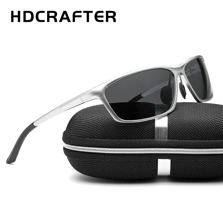 Hdcrafter Men's Full Rim Aluminum Magnesium Rectangle Frame Polarized Sunglasses L2179 Sunglasses HdCrafter Sunglasses   