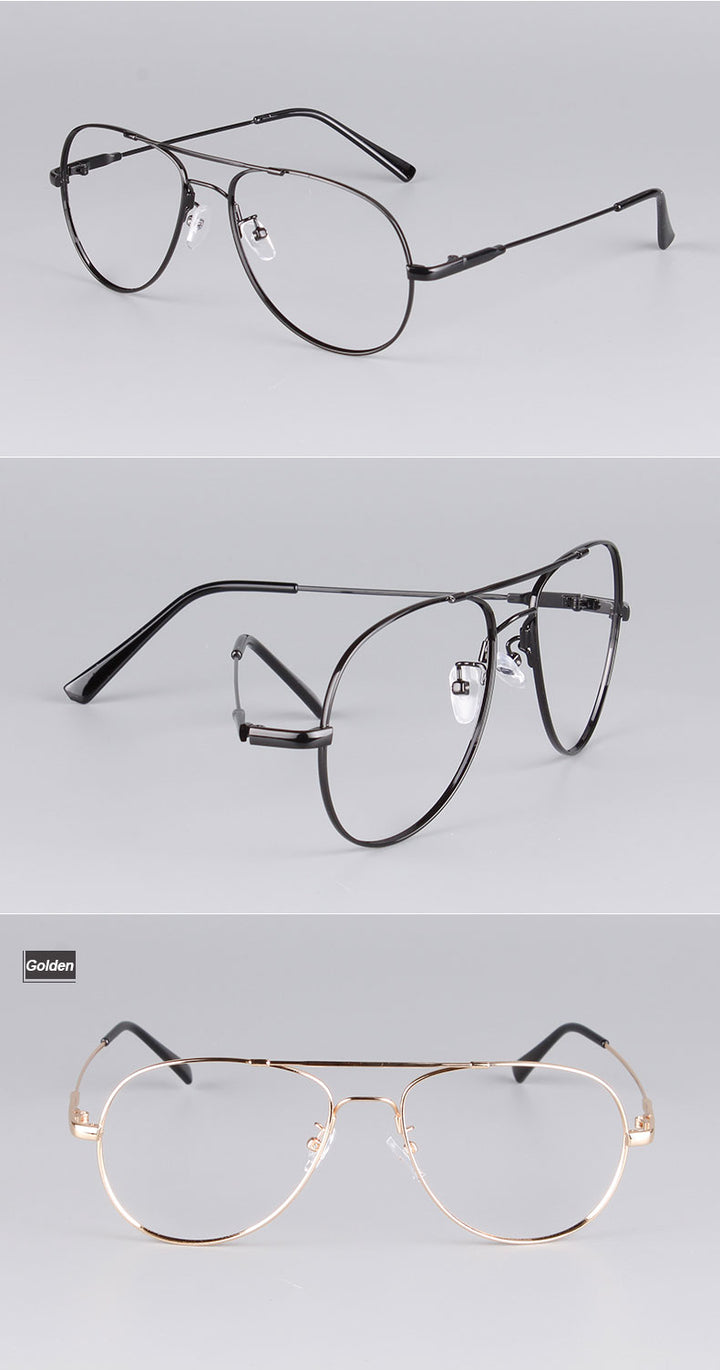 Reven Jate Unisex Full Rim Double Bridge Oval Alloy Titanium Eyeglasses 3028 Full Rim Reven Jate