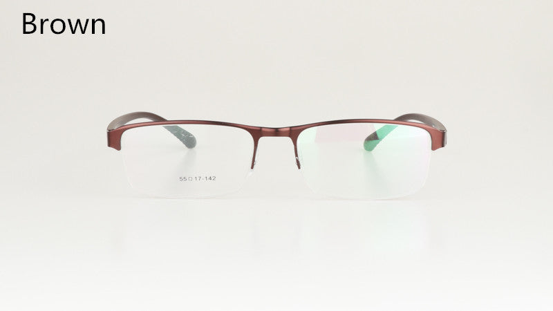Hdcrafter Men's Semi Rim Rectangle Titanium Alloy Frame Photochromic Reading Glasses 9bs Reading Glasses Hdcrafter Eyeglasses