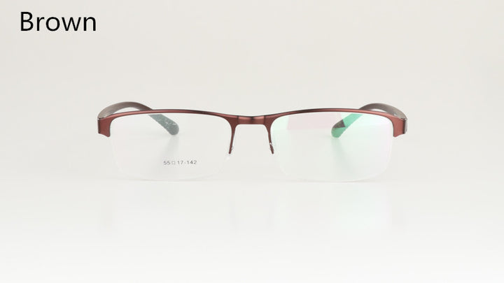 Hdcrafter Men's Semi Rim Rectangle Titanium Alloy Frame Photochromic Reading Glasses 9bs Reading Glasses Hdcrafter Eyeglasses