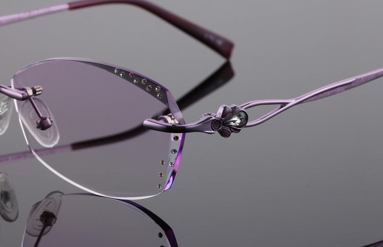 Reven Jate Women's Rimless Rectangle Titanium Eyeglasses 2123 Rimless Reven Jate