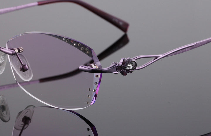 Reven Jate Women's Rimless Rectangle Titanium Eyeglasses 2123 Rimless Reven Jate