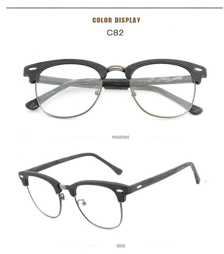 Reven Jate Unisex Full Rim Oval Acetate Eyeglasses Hb027 Full Rim Reven Jate