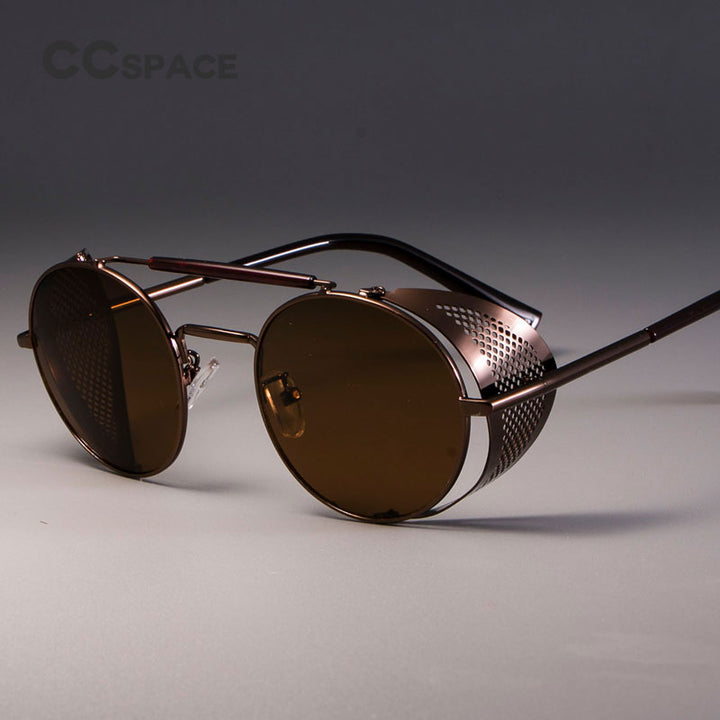CCspace Unisex Full Rim Round Alloy Frame Steampunk Sunglasses ZML14 Sunglasses CCspace Sunglasses