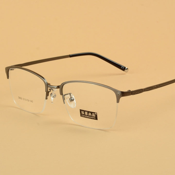 Unisex Semi Rim Alloy Frame Eyeglasses D805 Semi Rim Bclear C 2