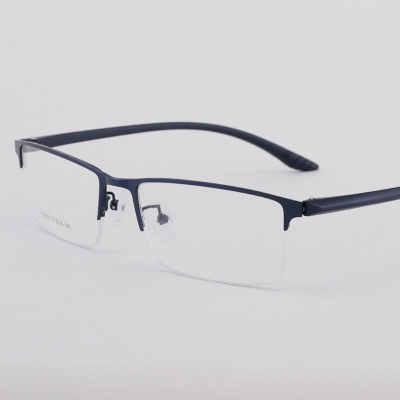 Men's Half Rim Titanium Frame Eyeglasses 9035 Semi Rim Bclear