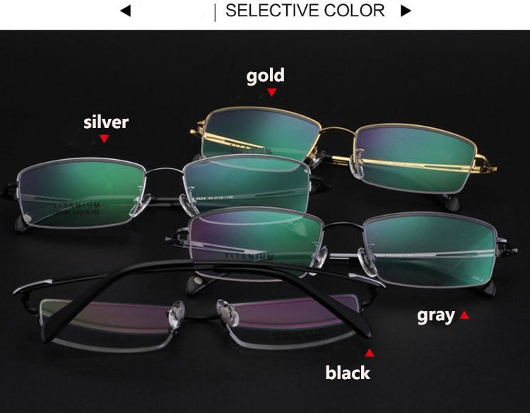 Men's Titanium Frame Half Rim Eyeglasses Lr8906 Semi Rim Bclear